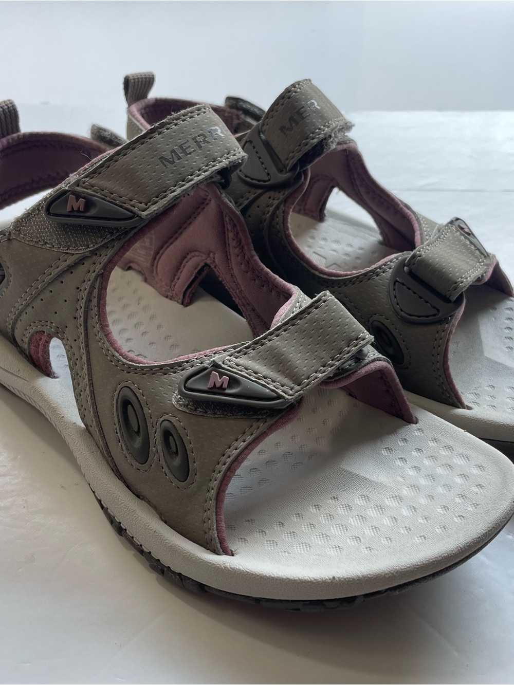 Merrell Downstream Sport Sandals Grey Mauve Womens Size 7 J88220
